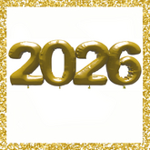 2026 Gold Balloon Numbers New Years Eve