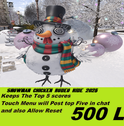 Snowman Chicken Rodeo Ride 2025