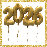 Golden 2026 Balloons New Years Eve