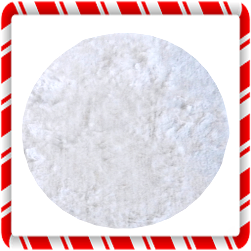 White Fluffy Round Rug