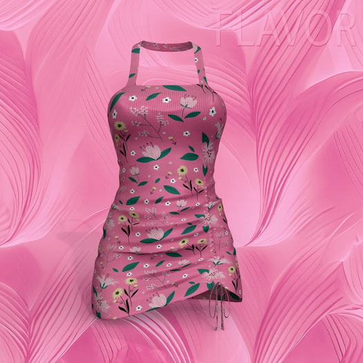 Pink Flowers Ribbon Dress PetiteX