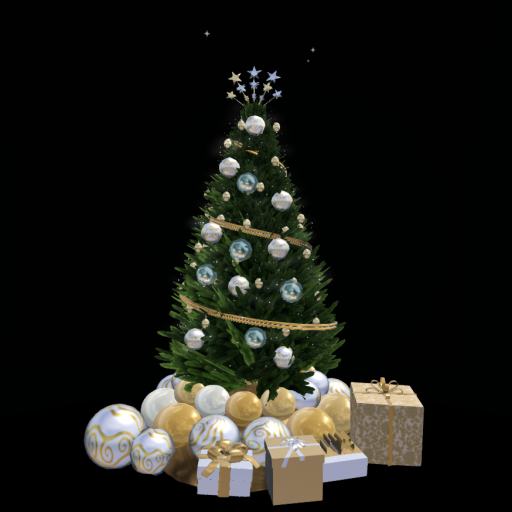 Gold Star Christmas Tree