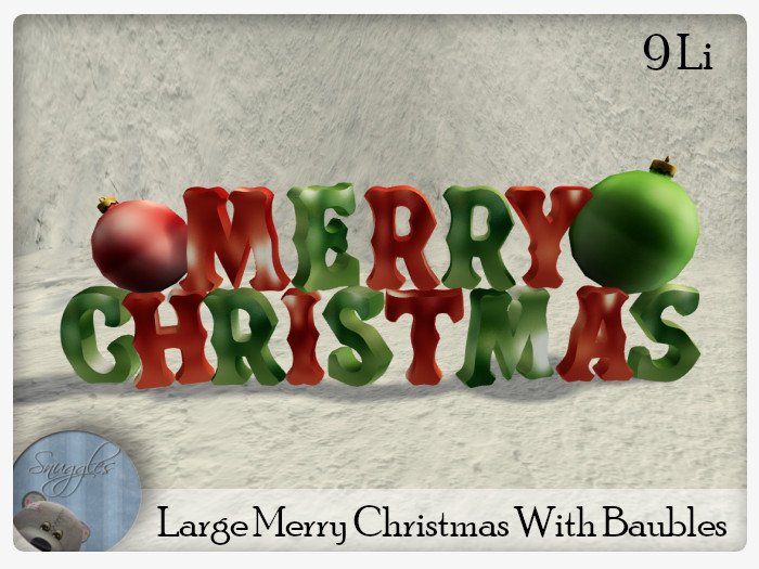 Large Merry Christmas With Baubles Boxed