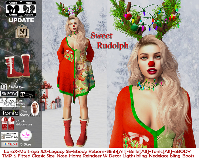 [NF] - Female Christmas Outfit - [Sweet Rudolph] - UPDATE