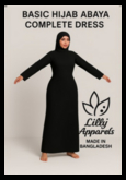 basic hijab complete dress black
