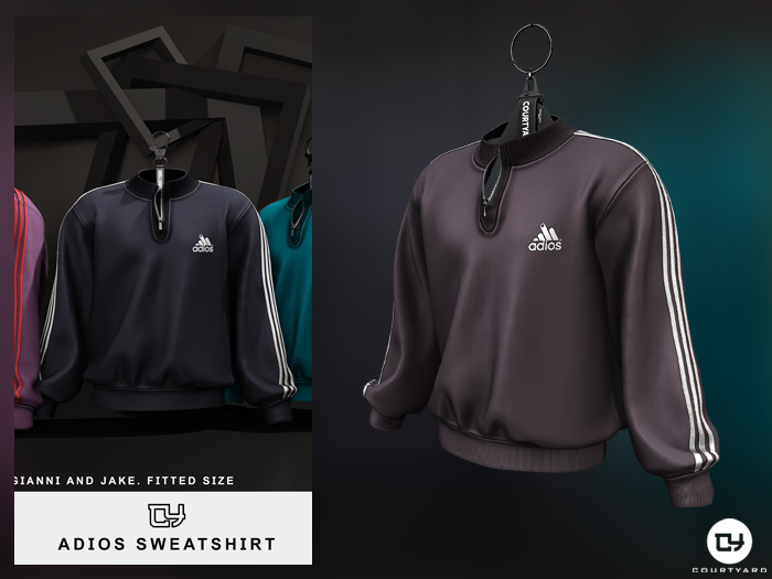 '' COURTYARD '' ADIOS SWEATSHIRT - BLACK COFFEE