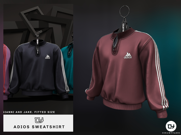 '' COURTYARD '' ADIOS SWEATSHIRT - PALE RED
