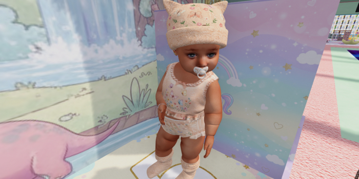 {CC} Peach Butterflies Diaper Set (LB)