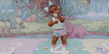 {CC} Dino Girl Diaper Set (TD)