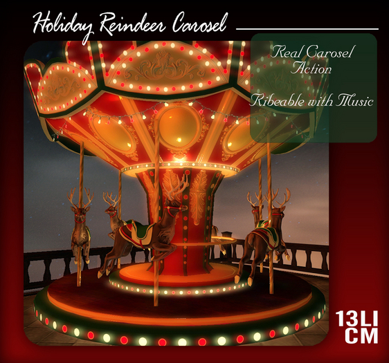 Large Christmas Reindeer Carousel