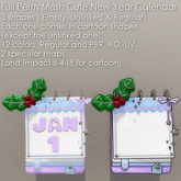 * Full Perm Mesh * Cute New Year Calendar * PBR & Classic *