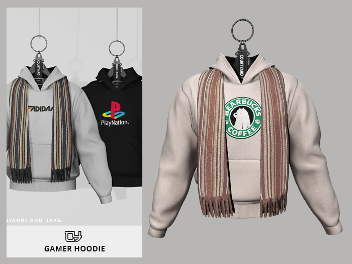 '' COURTYARD '' GAMER HOODIE - BEARBUCKS