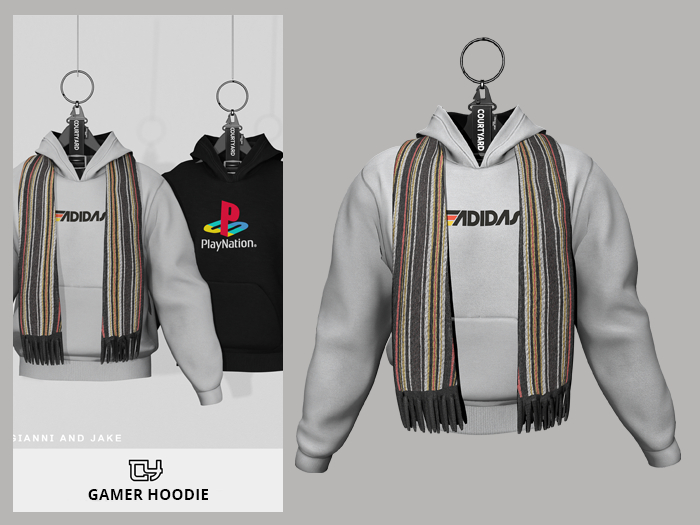 '' COURTYARD '' GAMER HOODIE - GRAY