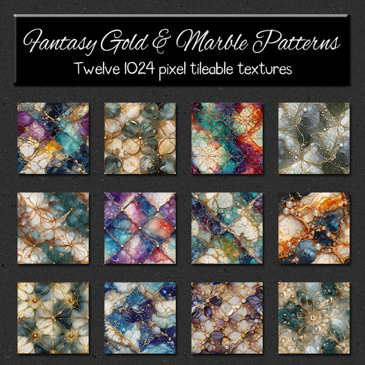 *Wallflowers* Fantasy Gold & Marble Patterns