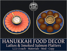HANUKKAH - CHANUKA - LATKES - SALMON - FOOD DECOR