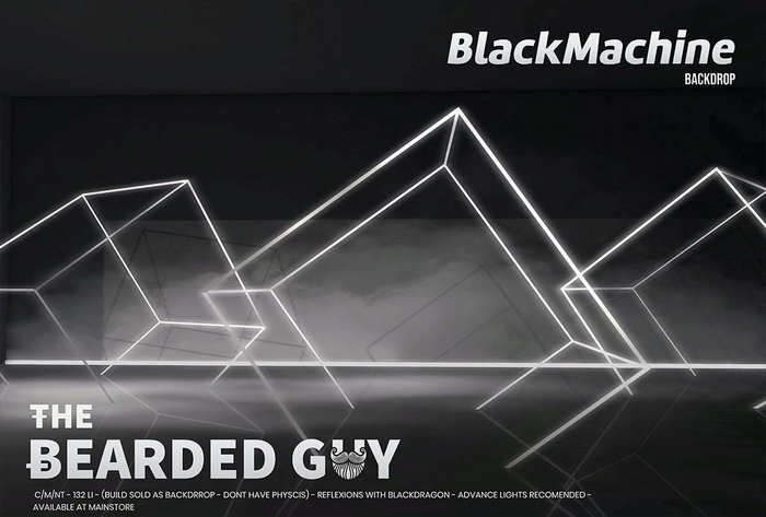 Black Machine Backdrop - The Bearded Guy