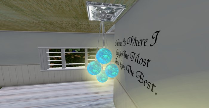 ALMOST FREE! WHIMSY AQUA PENDANT QUAD LAMP LIGHT-9 PRIMS