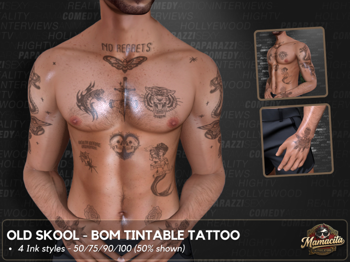 Old Skool - Upper Body Tattoo (BOM Tintable)
