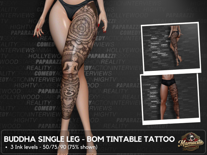 Buddha Single Leg - Single Leg Tattoo