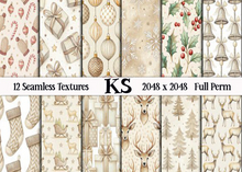 CHRISTMAS SEAMLESS 8 FULL PERM TEXTURES 