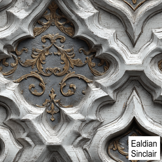Painted Gothic Carved Paneling Seamless Texture