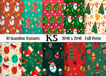 CHRISTMAS SEAMLESS 4 FULL PERM TEXTURES 