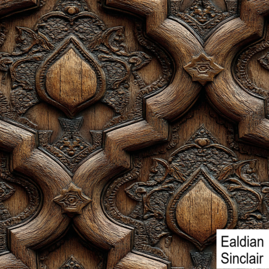 Carved Dark Oak Gothic Paneling Seamless Texture