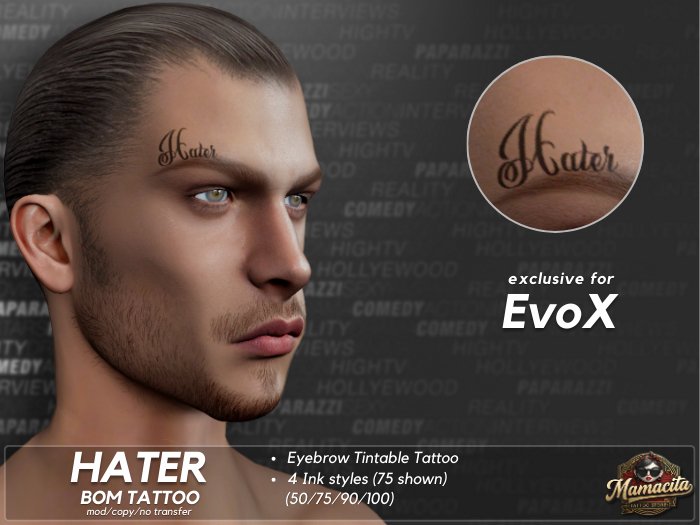 Hater - EvoX Right Eyebrow BOM Tintable Tattoo