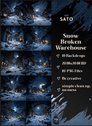 SATO - Snow Broken Warehouse backdrops (UNPACK)