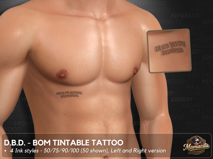 Death Before Dishonor - Ribs Tattoo (BOM Tintable)