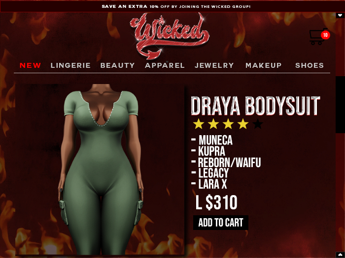 Wicked - Draya Bodysuit [OLIVE]
