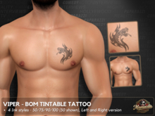 Viper - Upper Body Tribal Tattoo (BOM Tintable)
