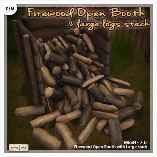 [V/W] Firewood Open Booth with Large Logs Stack