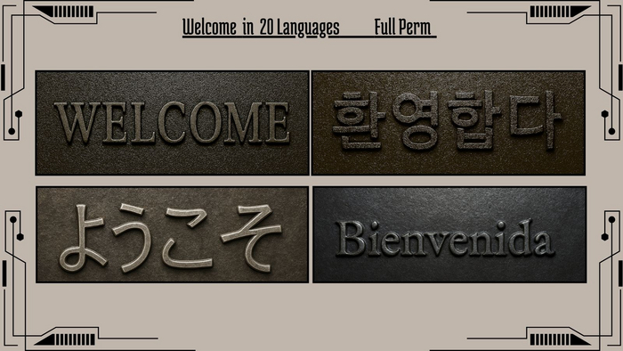 Textures Welcome in 20 Languages Full Perm