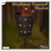 [V/W] Woodsman Firewood Bucket - On/Off fire - Medieval Fantasy Brazier