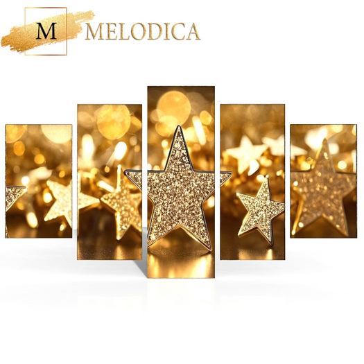Golden Stars Pictures Wall Decor