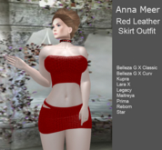 Anna Meer Red Leather Skirt Outfit