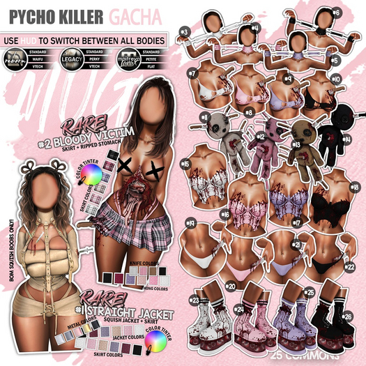 Second Life Marketplace - Mug - Psycho Killer - #12 Practice Doll Pink