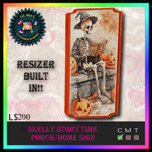 *LBD* Skelly Store Time  Porch/Home Sign (Resizable)