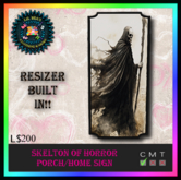 *LBD* Skelton of Horror  Porch/Home Sign (Resizable)