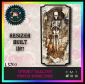 *LBD* Spooky Skelton Porch/Home Sign (Resizable)