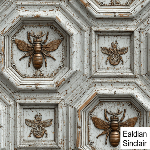 Gilded Bee Worn White Paneling Seamless Texture
