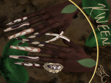 [KWEEN] Chocolate Swirl Nails (XL Coffin)