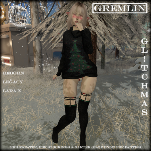 [Gremlin] Gl!tchmas PBR Outfit For Lara X