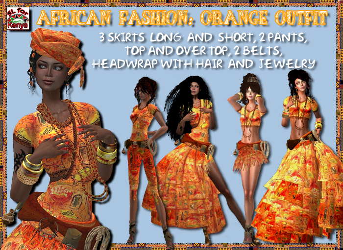 * African 'Nyandiwa Orange' Complete Outfit