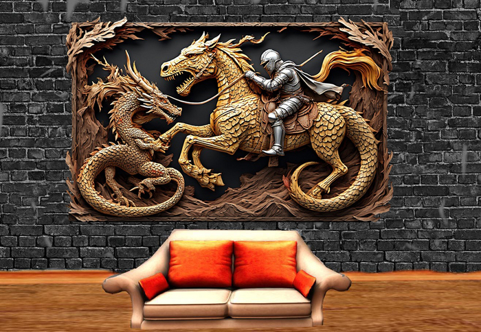 Wall Deco Sticker Mural Knight 4
