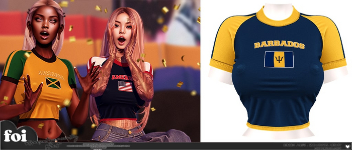 FOI - REPERSENTATON T-SHIRTS . BATBADOS