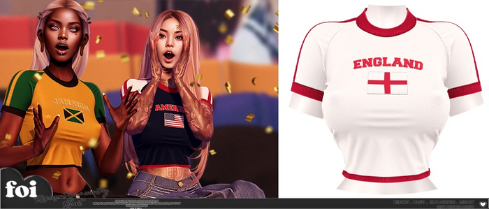 FOI - REPERSENTATON T-SHIRTS . ENGLAND