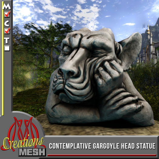 Contemplative Gargoyle Head CM box, when we know everything