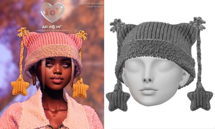 FOI - ASTRO KITTY HAT . GREY